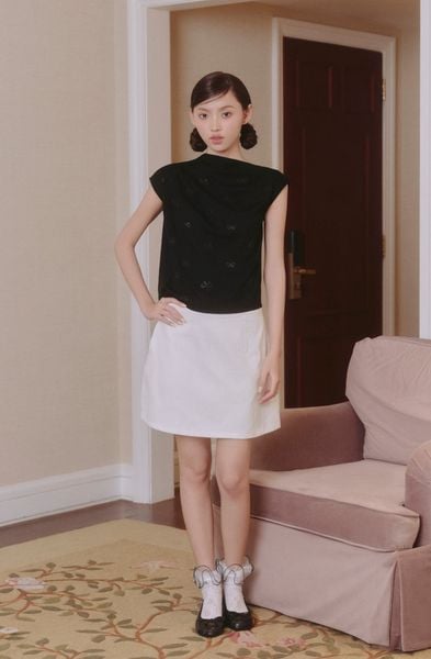  Áo Rebel Bow Top Màu Đen Nơ Đen 