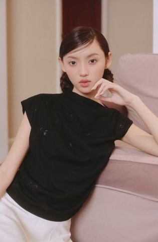 Áo Rebel Bow Top Màu Đen Nơ Đen