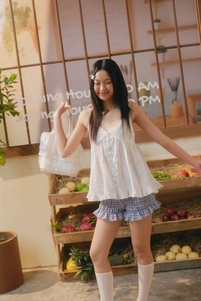  Quần Cotton Checked Ruffle Shorts nhiều màu 