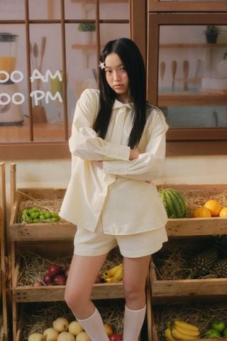 Yellow Linen Long Sleeve Tie Set