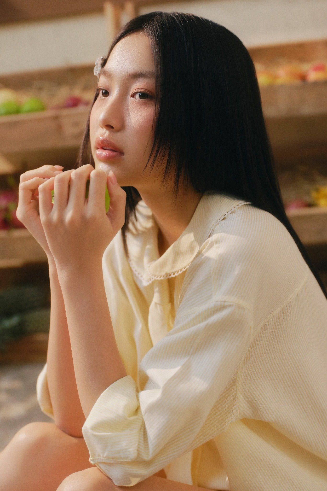 Yellow Linen Long Sleeve Tie Set