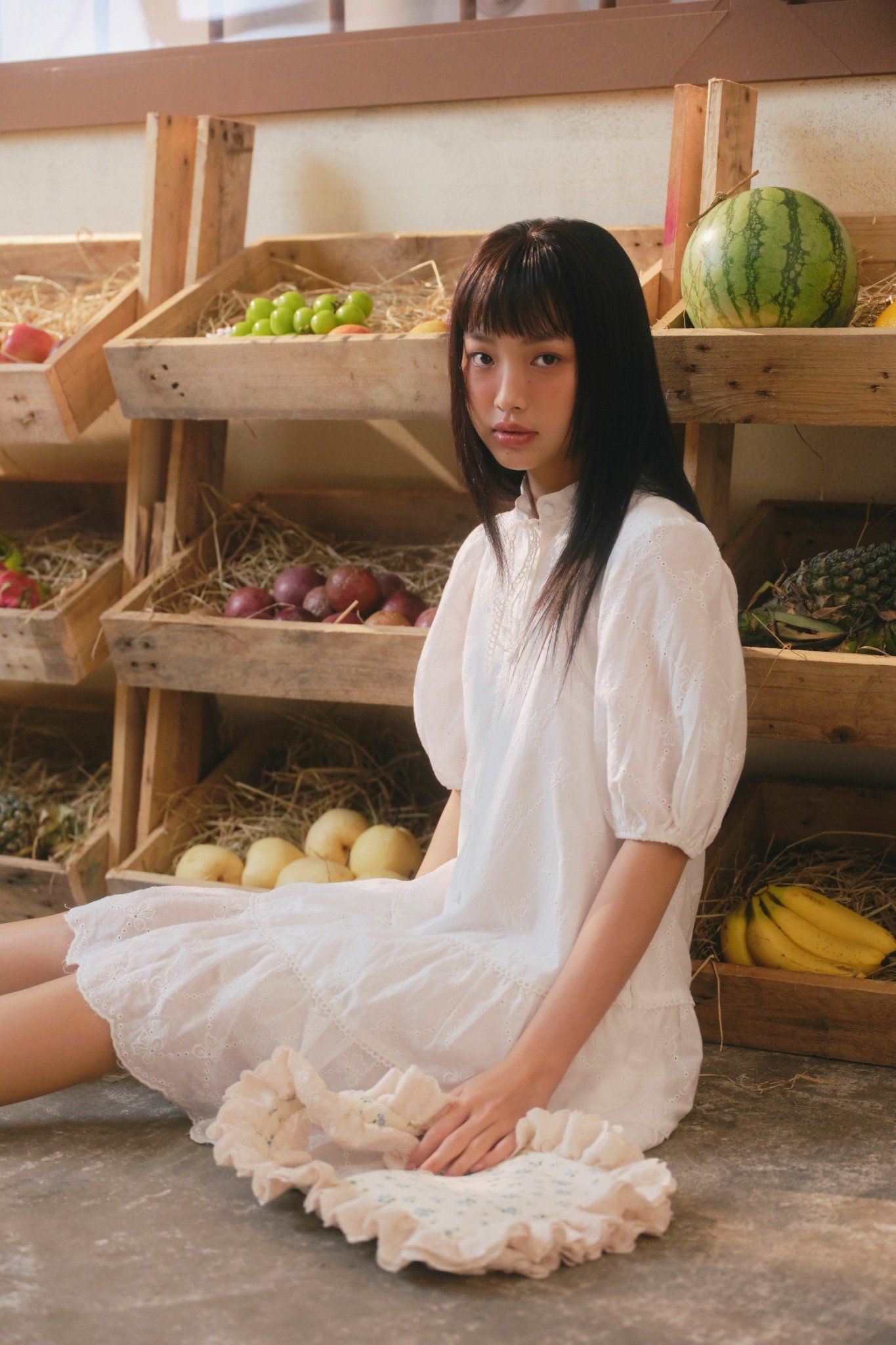 White Puff Sleeve Layered Babydoll Dress