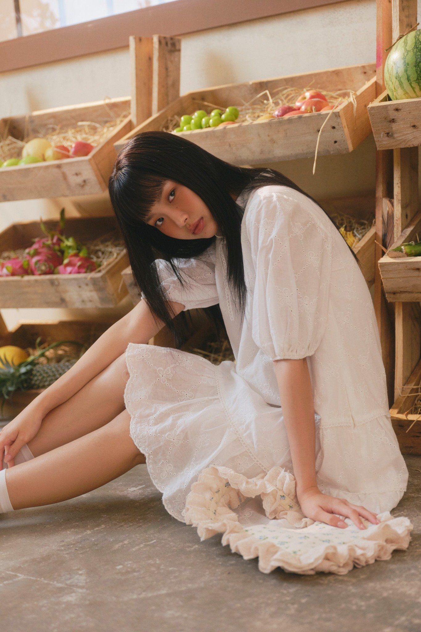 White Puff Sleeve Layered Babydoll Dress