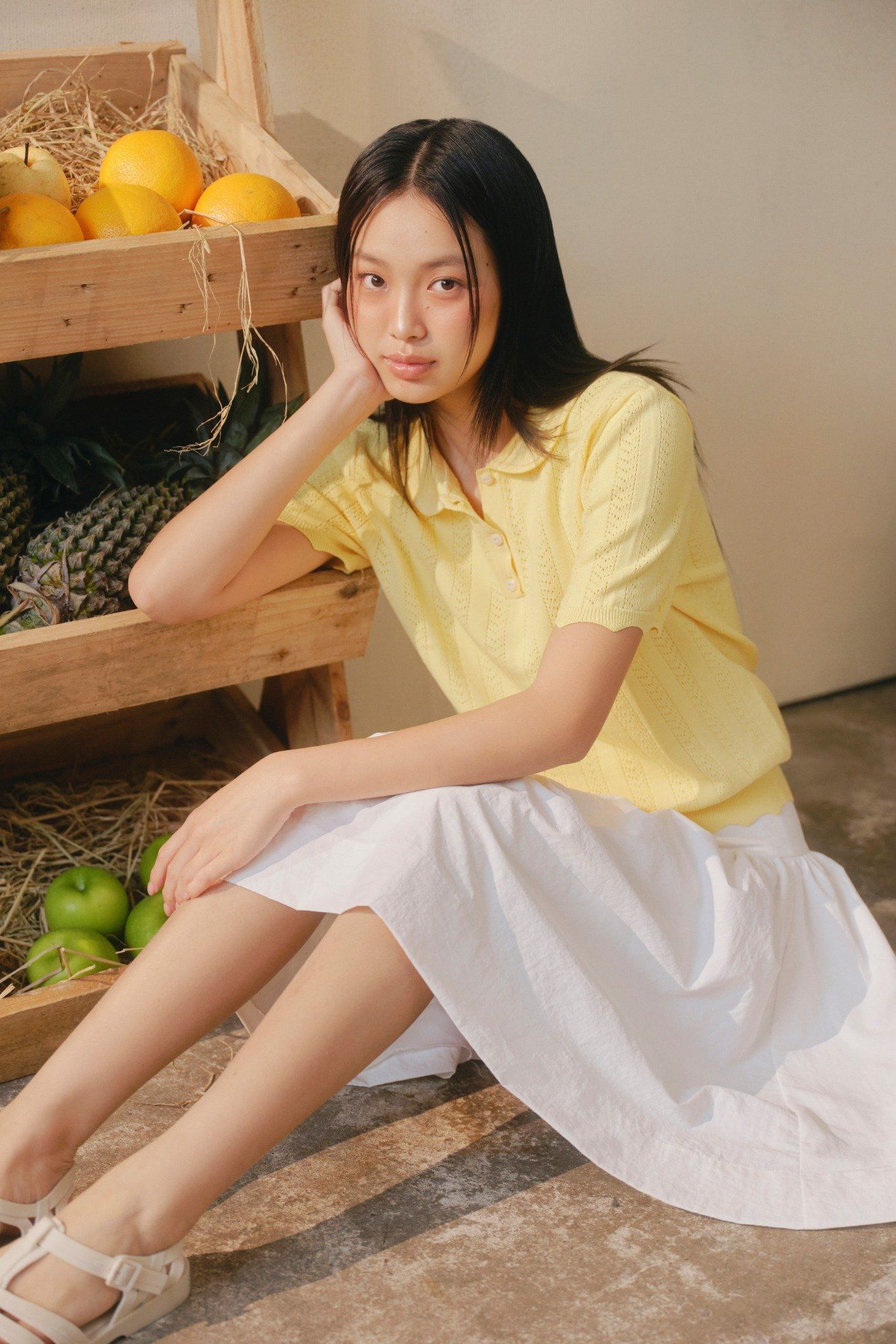 Áo Polo Knit Ribbed Top 2 màu