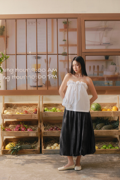  Chân váy Black Cotton Flared Skirt 