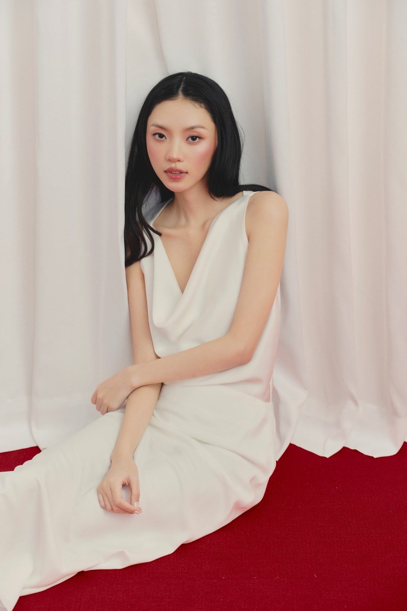 Áo Satin Draped Cowl Top nhiều màu