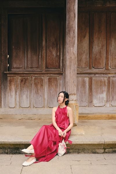  Đầm cổ yếm phối nơ Chiffon Halter Maxi Dress nhiều màu 