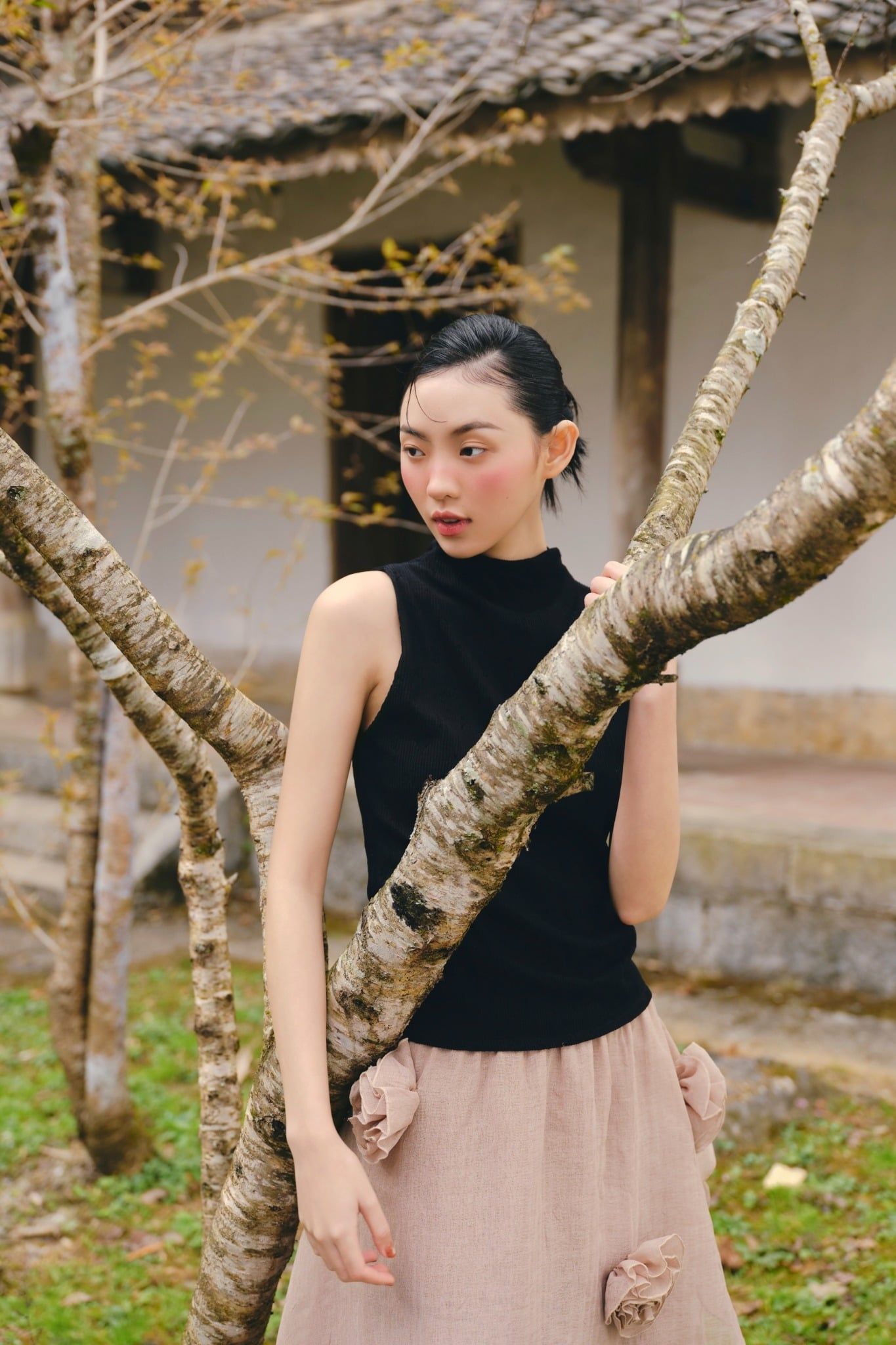 Áo cổ lọ Black Turtleneck Tank Top