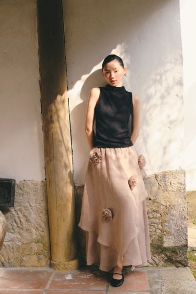  Áo cổ lọ Black Turtleneck Tank Top 