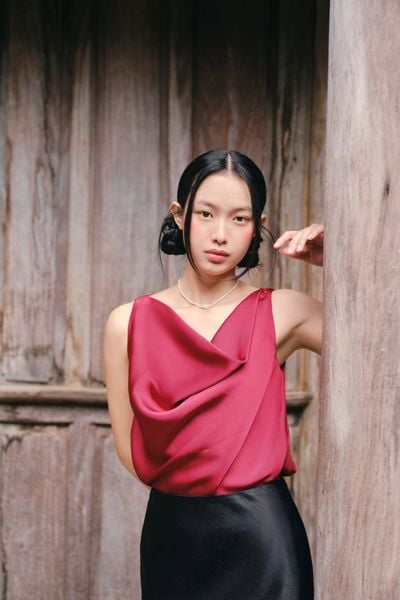  Áo Satin Draped Cowl Top nhiều màu 
