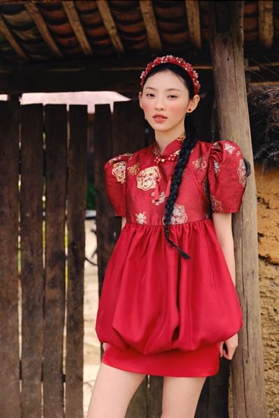  Váy babydoll tay bồng Nương Hoa 