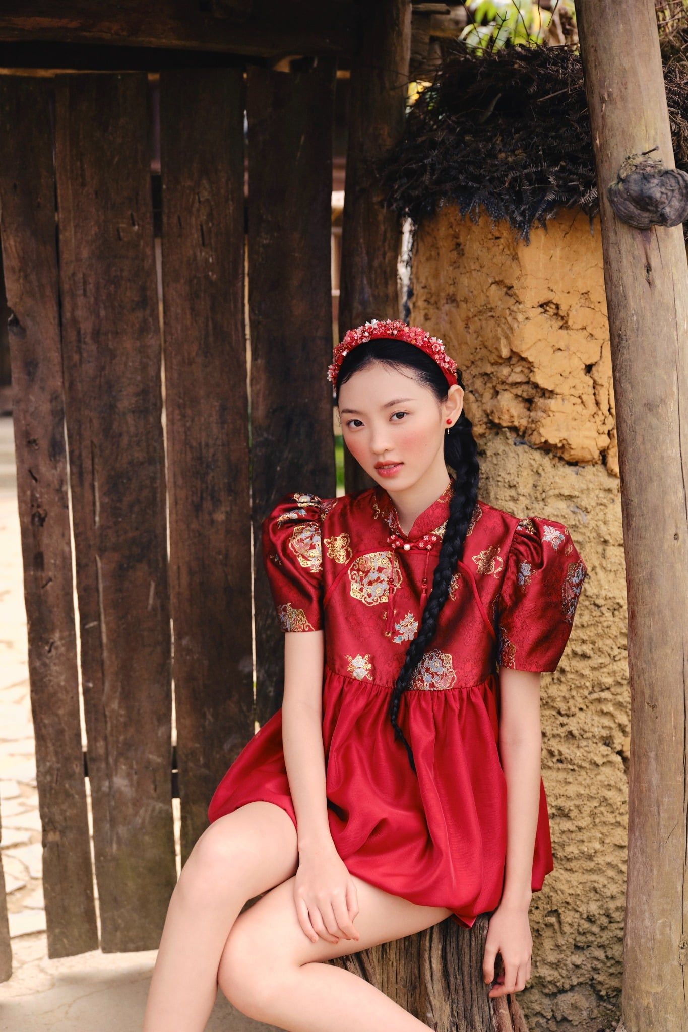 Váy babydoll tay bồng Nương Hoa