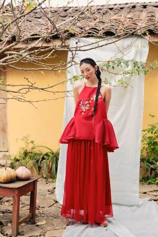 Chân váy áo dài phom rộng Nhu Vi
