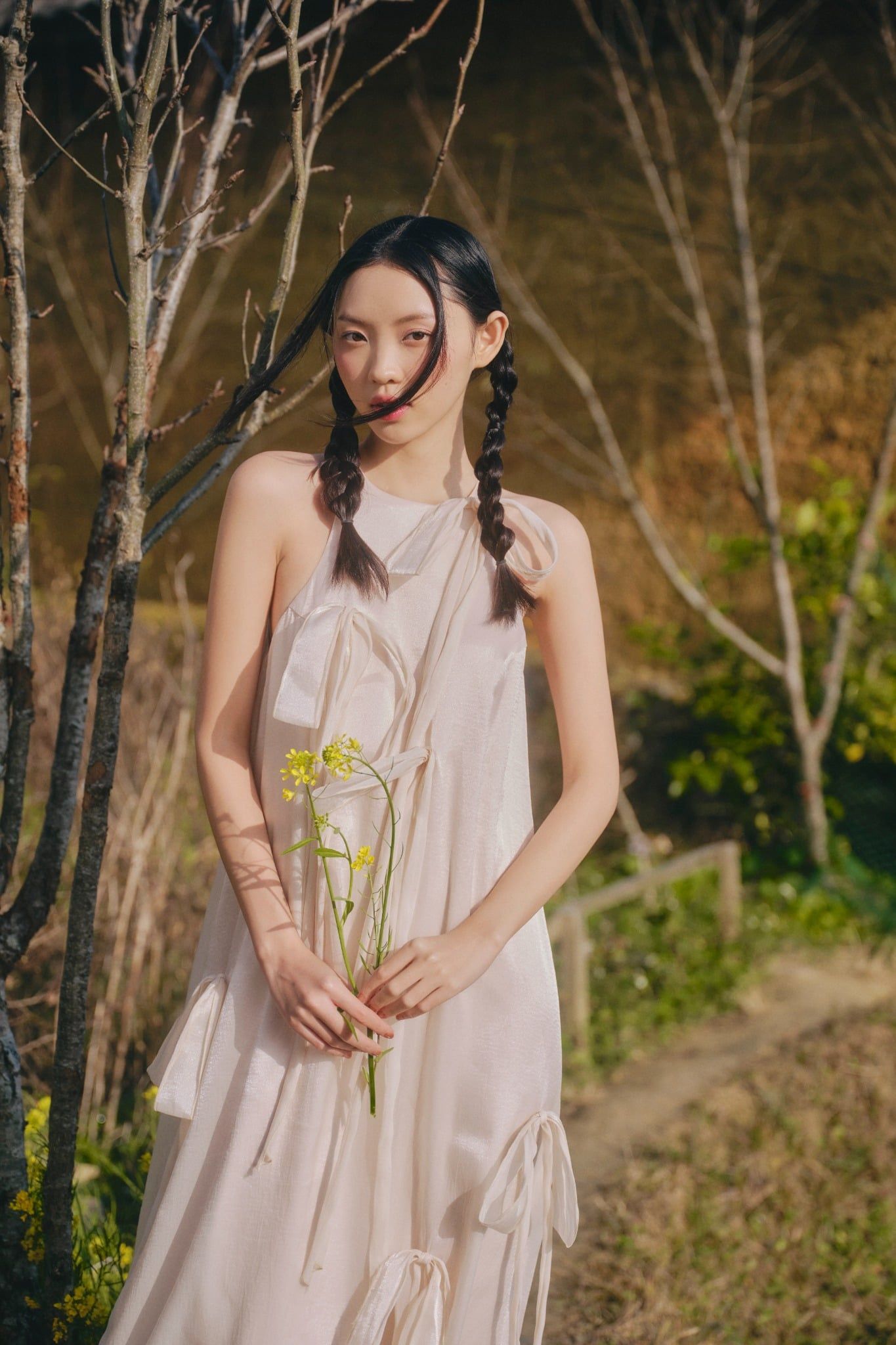 Đầm cổ yếm phối nơ Chiffon Halter Maxi Dress nhiều màu