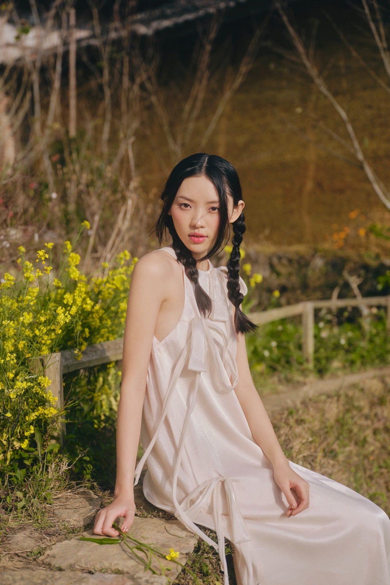 Đầm cổ yếm phối nơ Chiffon Halter Maxi Dress nhiều màu