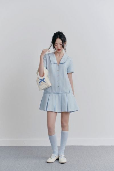  Blue Babydoll Sailor Dress 