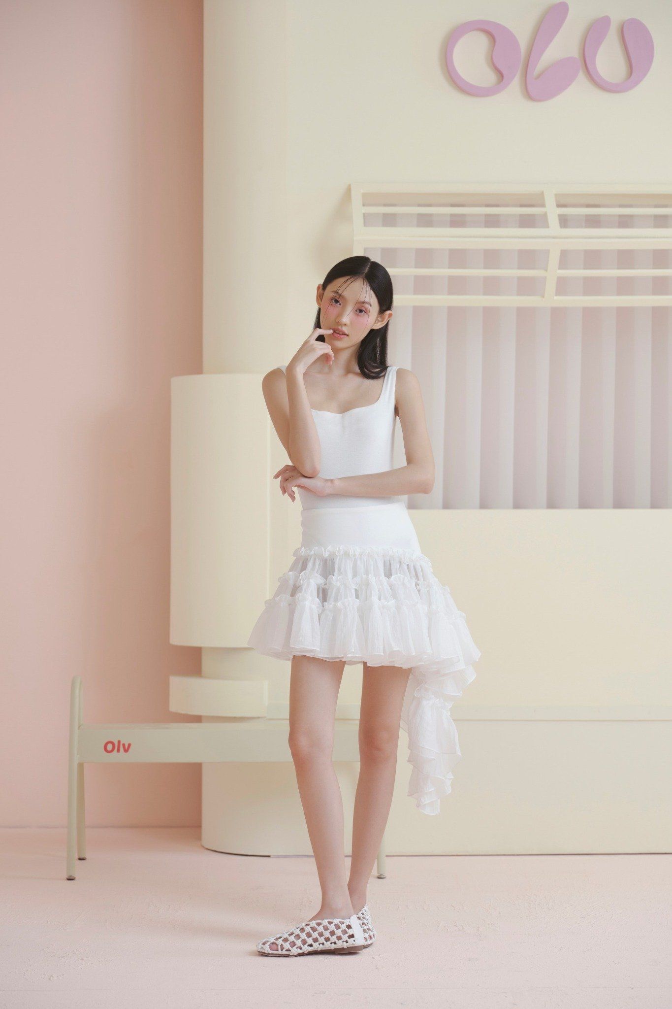 Áo White Layered Tube Top