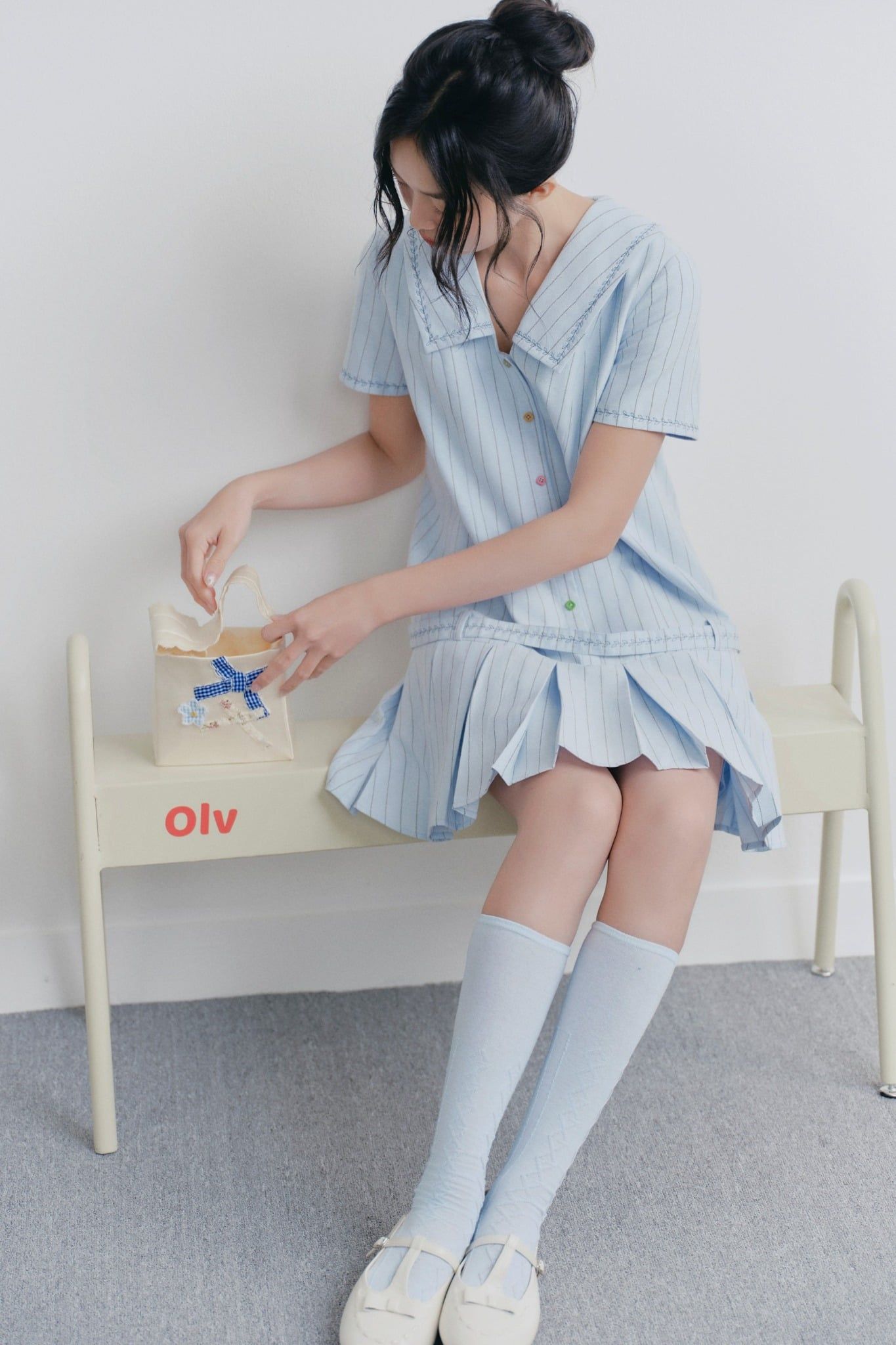 Blue Babydoll Sailor Dress