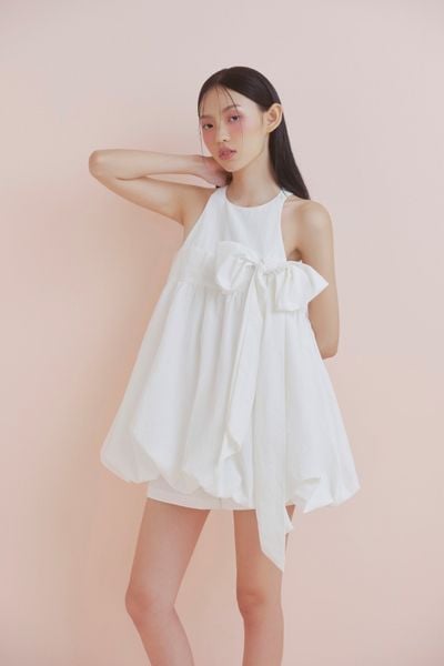  White Bow Babydoll Set 