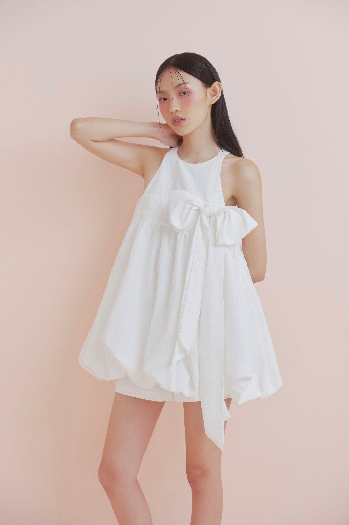 White Bow Babydoll Set