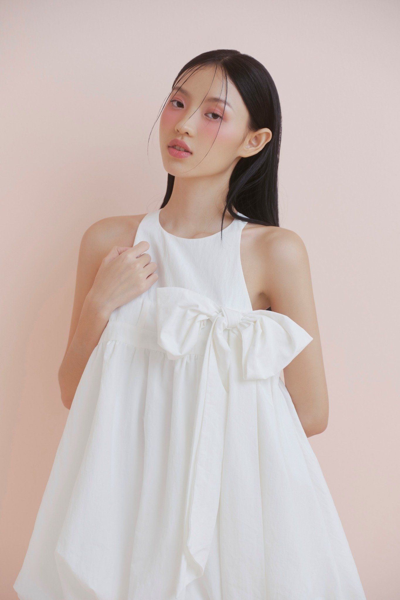 White Bow Babydoll Set