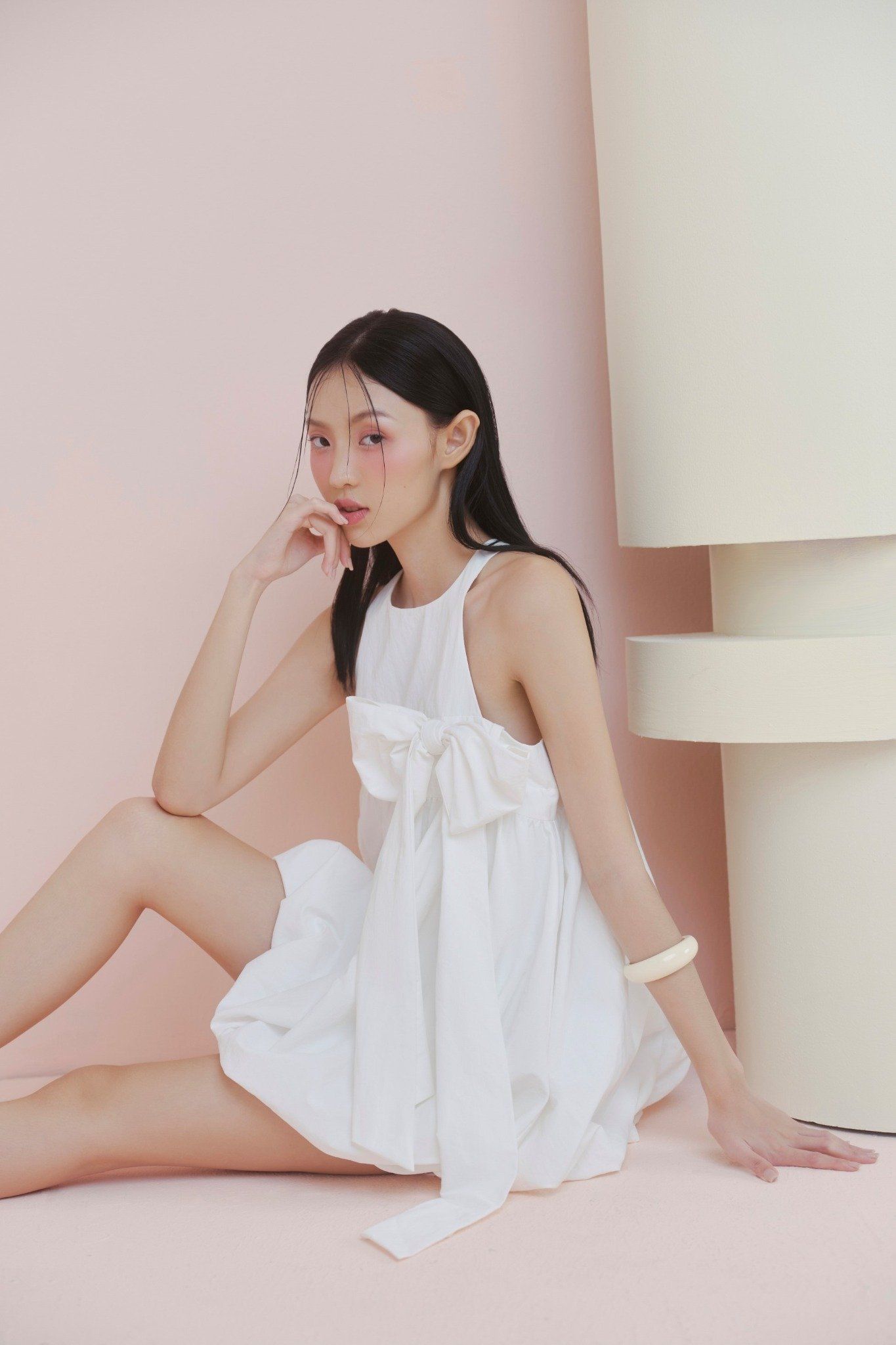 White Bow Babydoll Set