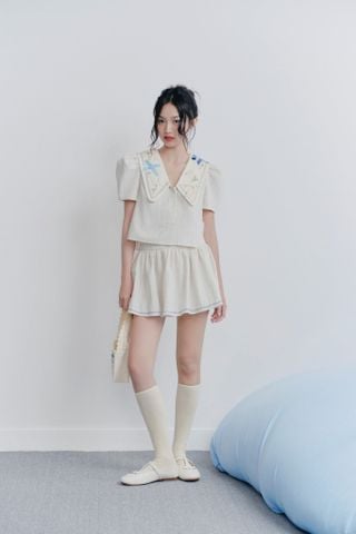 Set áo và chân váy Ivory Embro Sailor Set