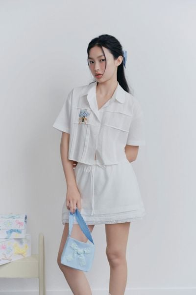  White Linen Embro Mini Set 