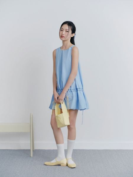  Baby Blue Puff Embro Dress 
