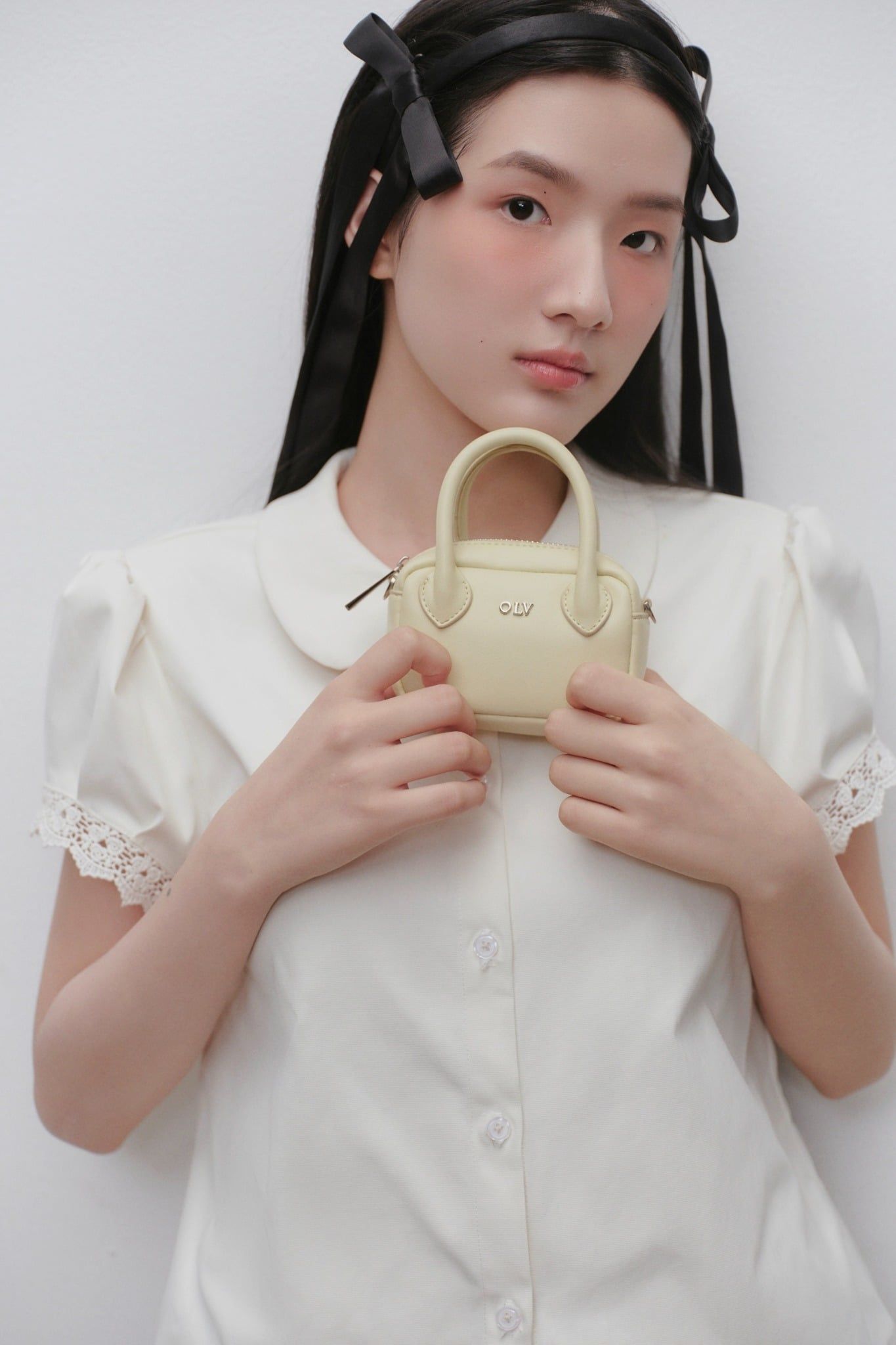 Set áo sơ mi và chân váy Gray Collared Pleated Set