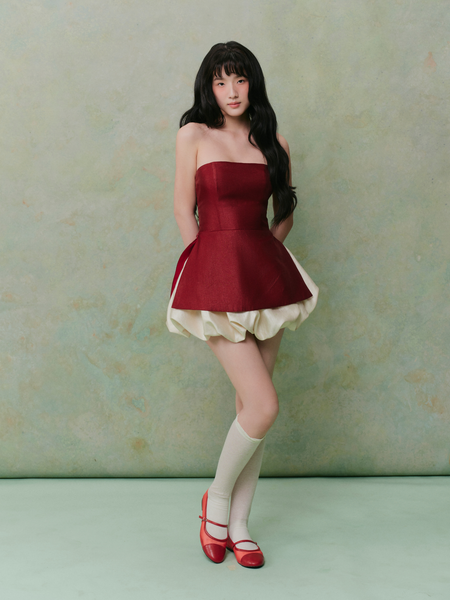  Áo cúp ngực Tafta Peplum Tube Top nhiều màu 