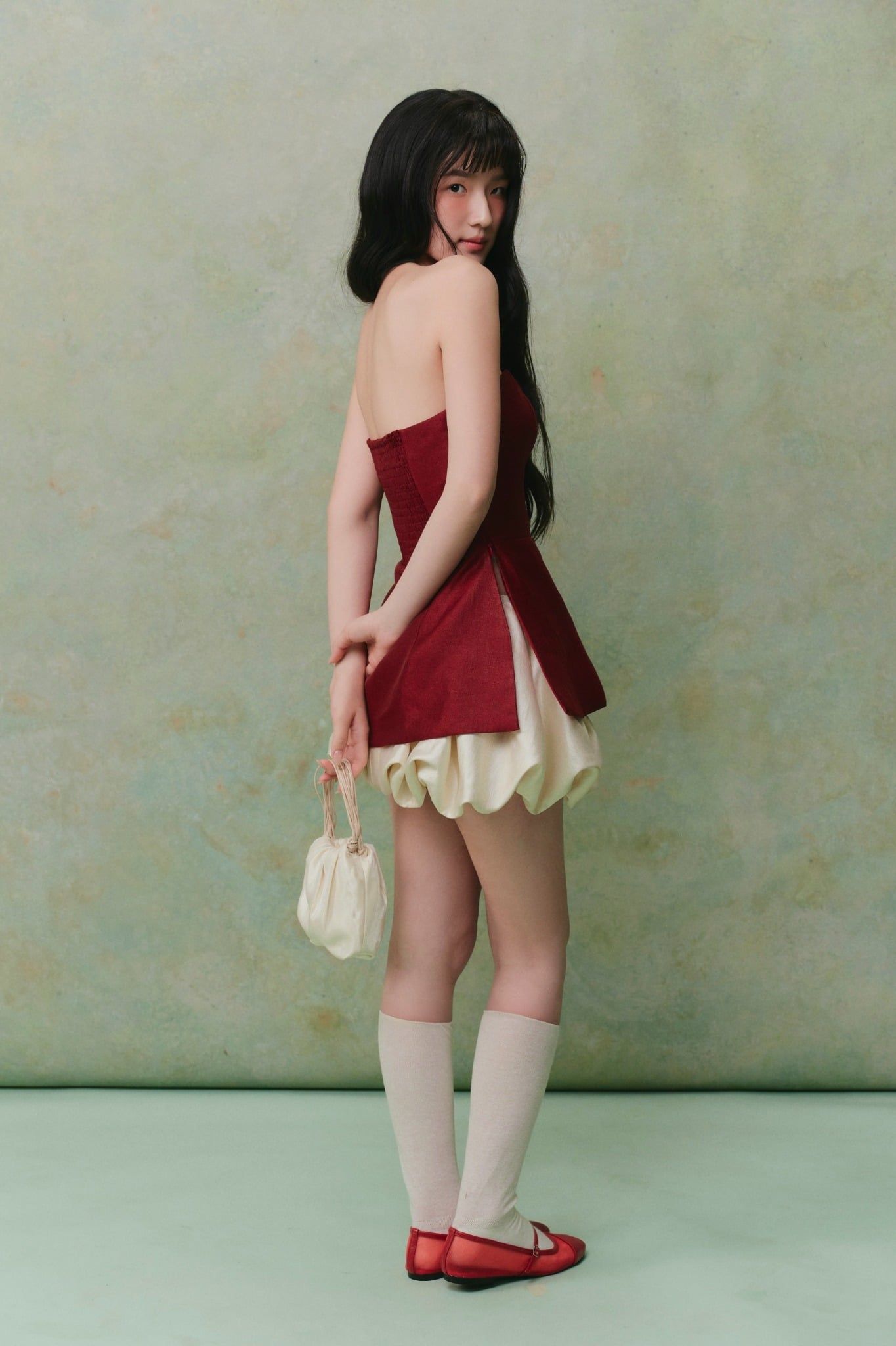 Áo cúp ngực Tafta Peplum Tube Top nhiều màu