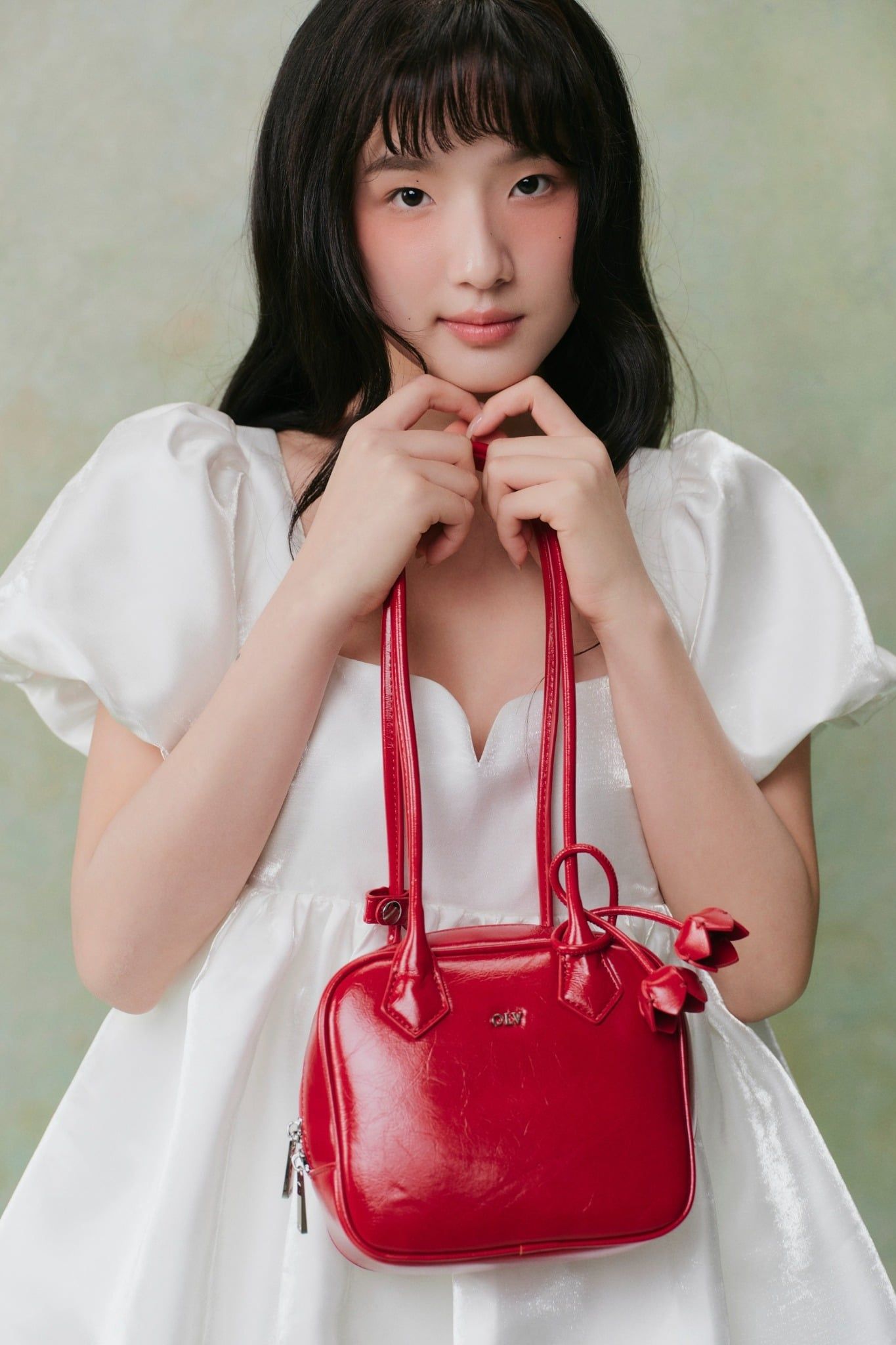 Áo White Tafta Puff Top