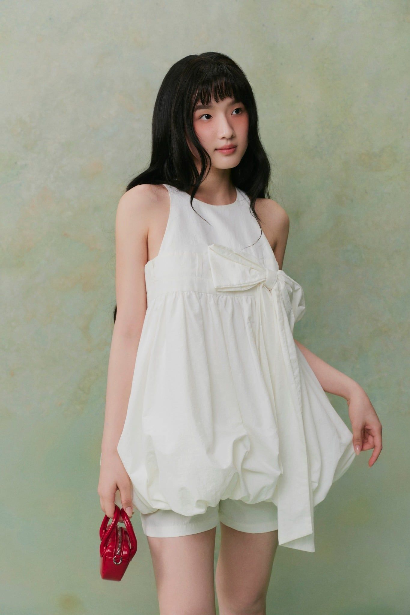 White Bow Babydoll Set