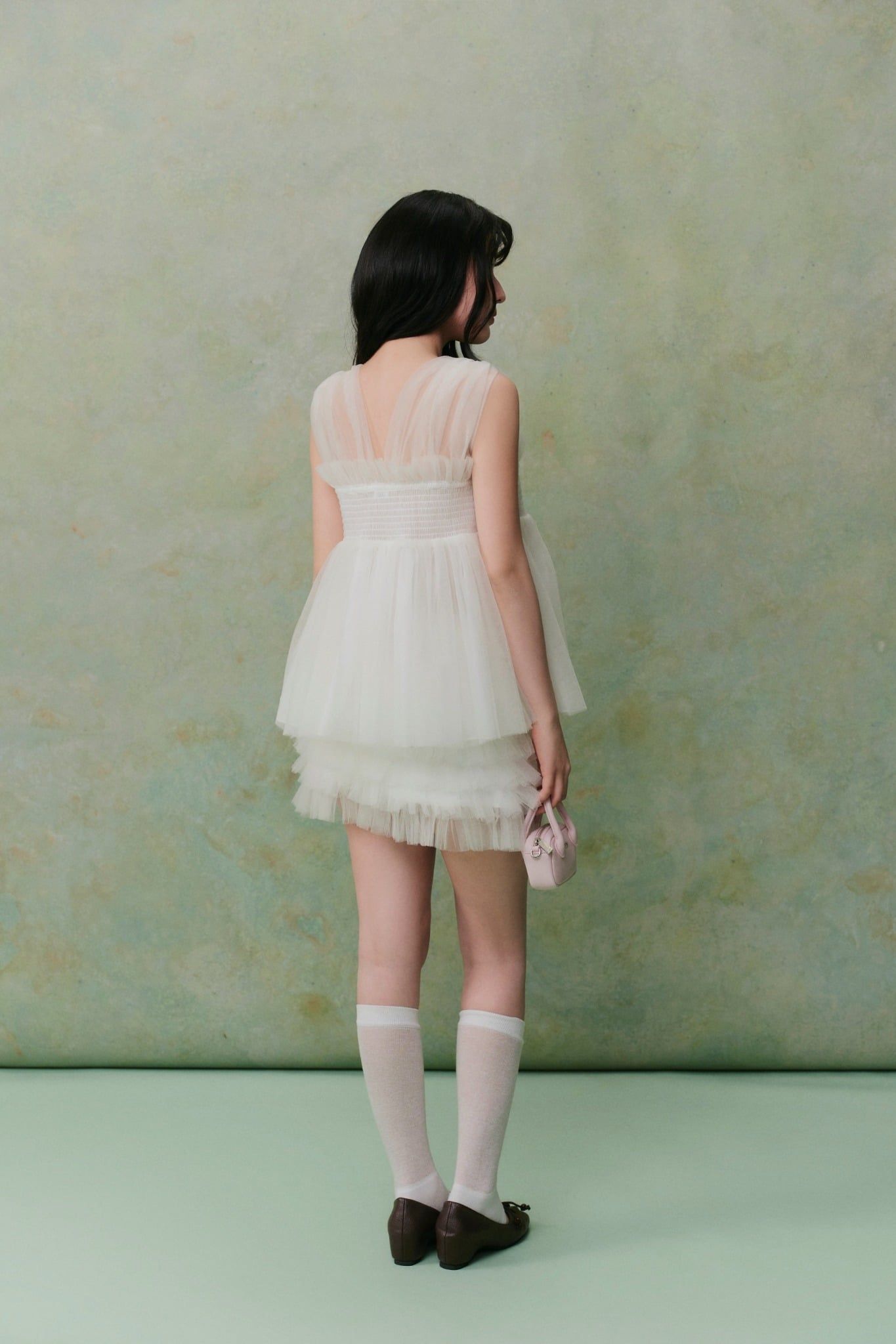 Chân váy tầng Mesh Layered Ruffled Mini Skirt nhiều màu