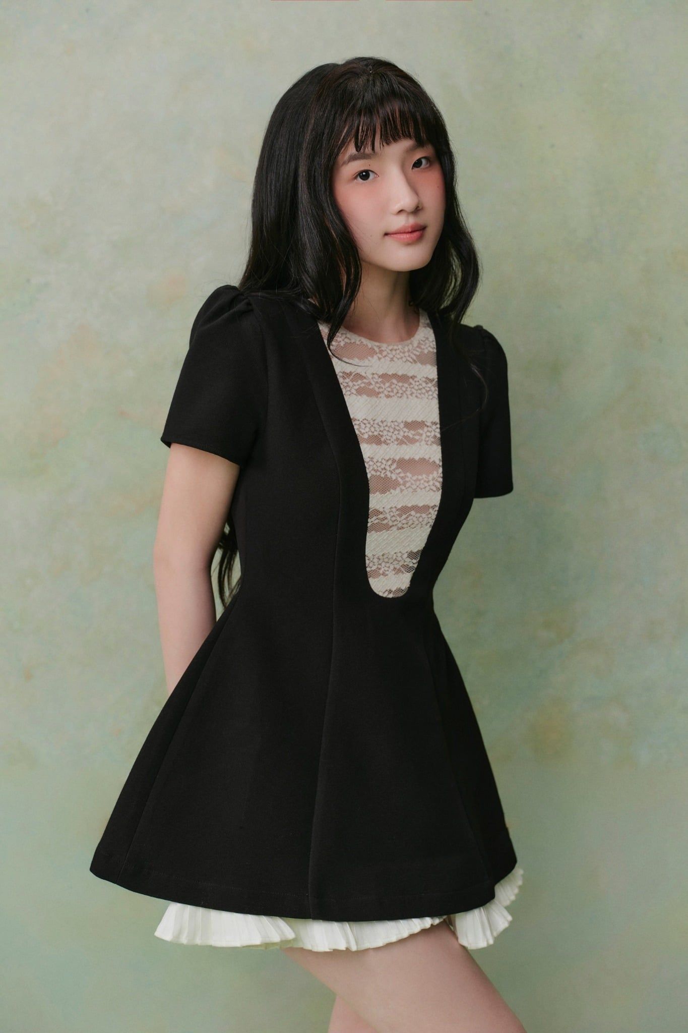 Đầm chiết eo A Line White Layered Mini Dress nhiều màu