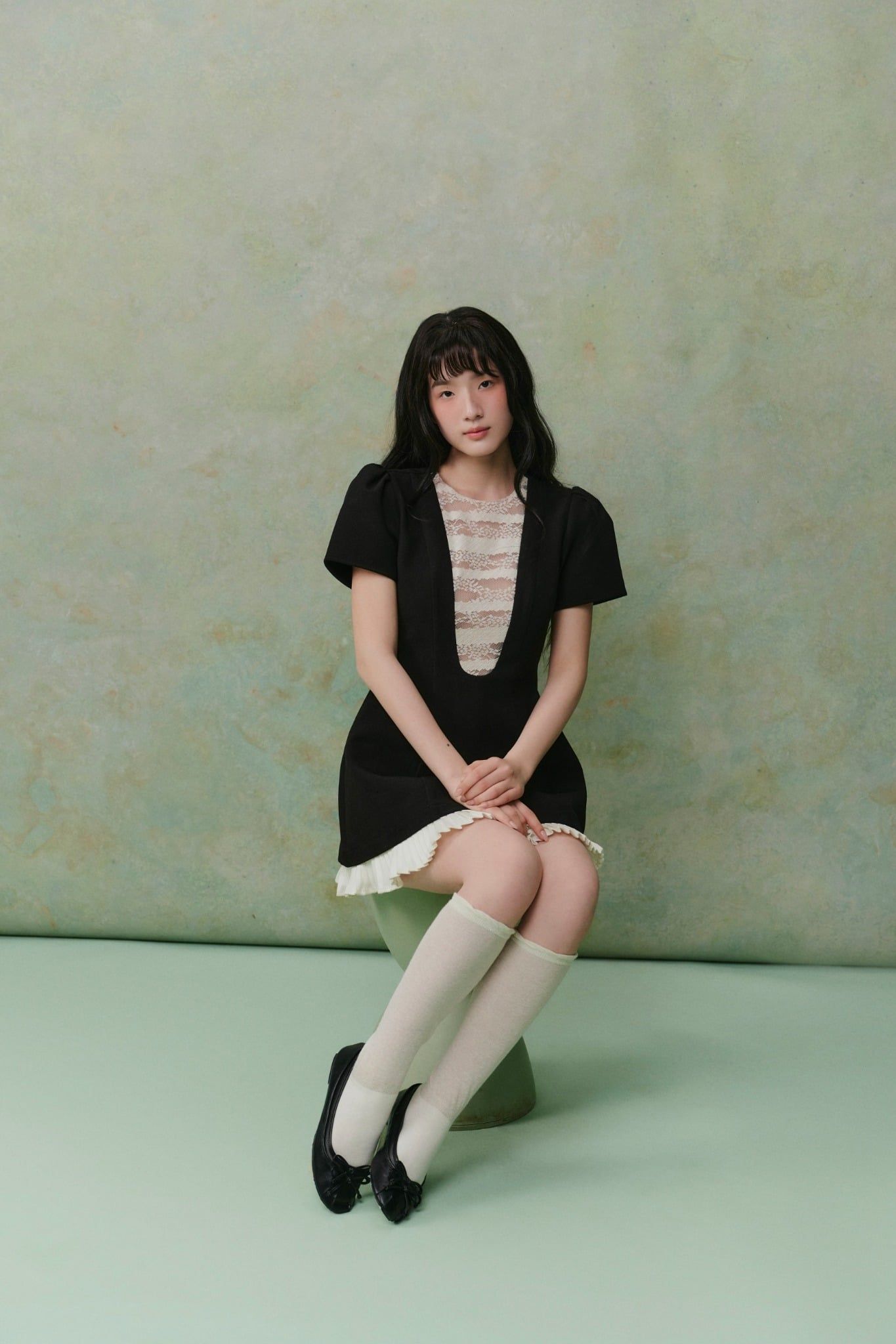 Đầm chiết eo A Line White Layered Mini Dress nhiều màu