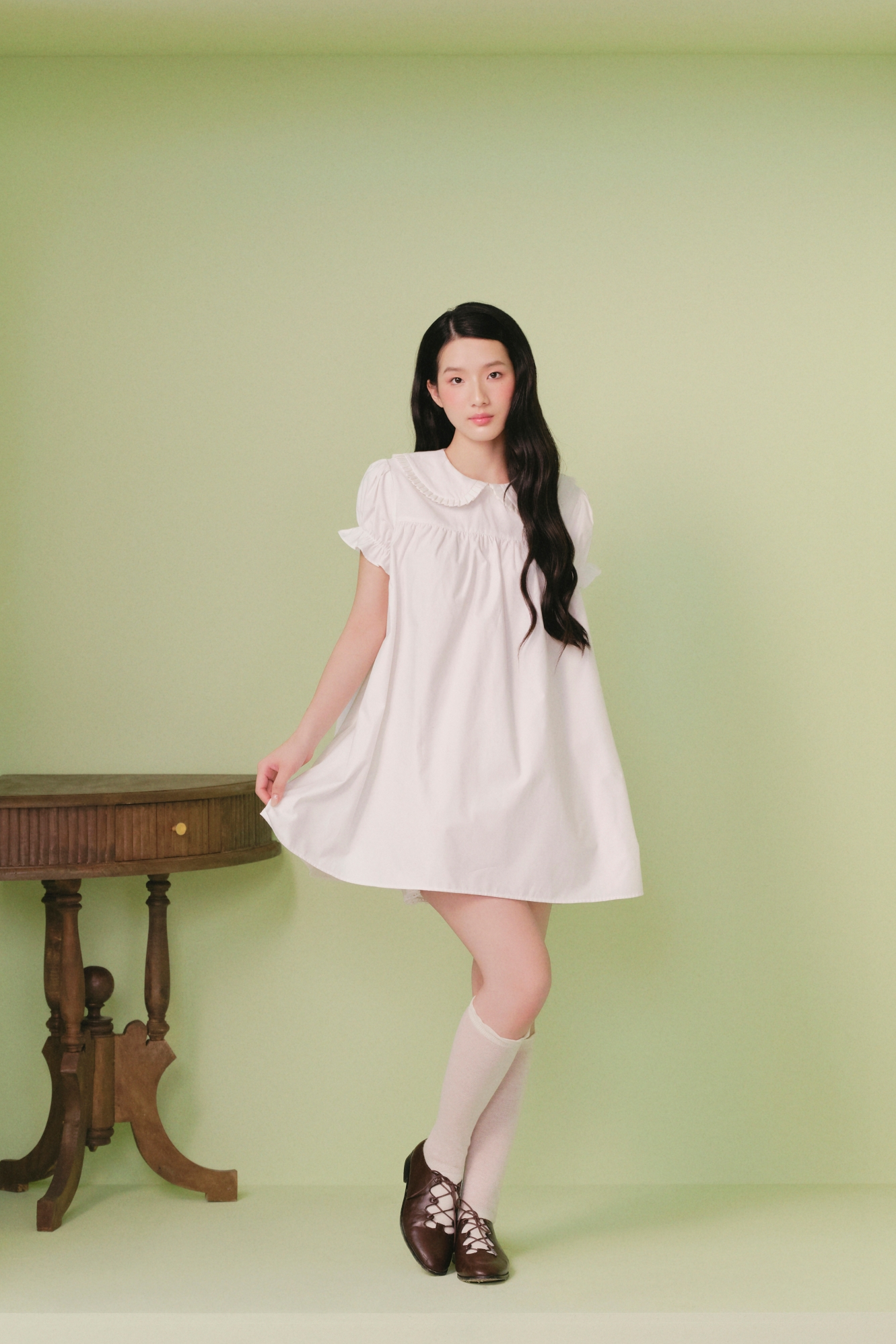 Đầm babydoll White Plain Babydoll
