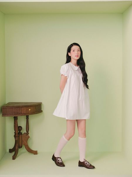  Đầm babydoll White Plain Babydoll 