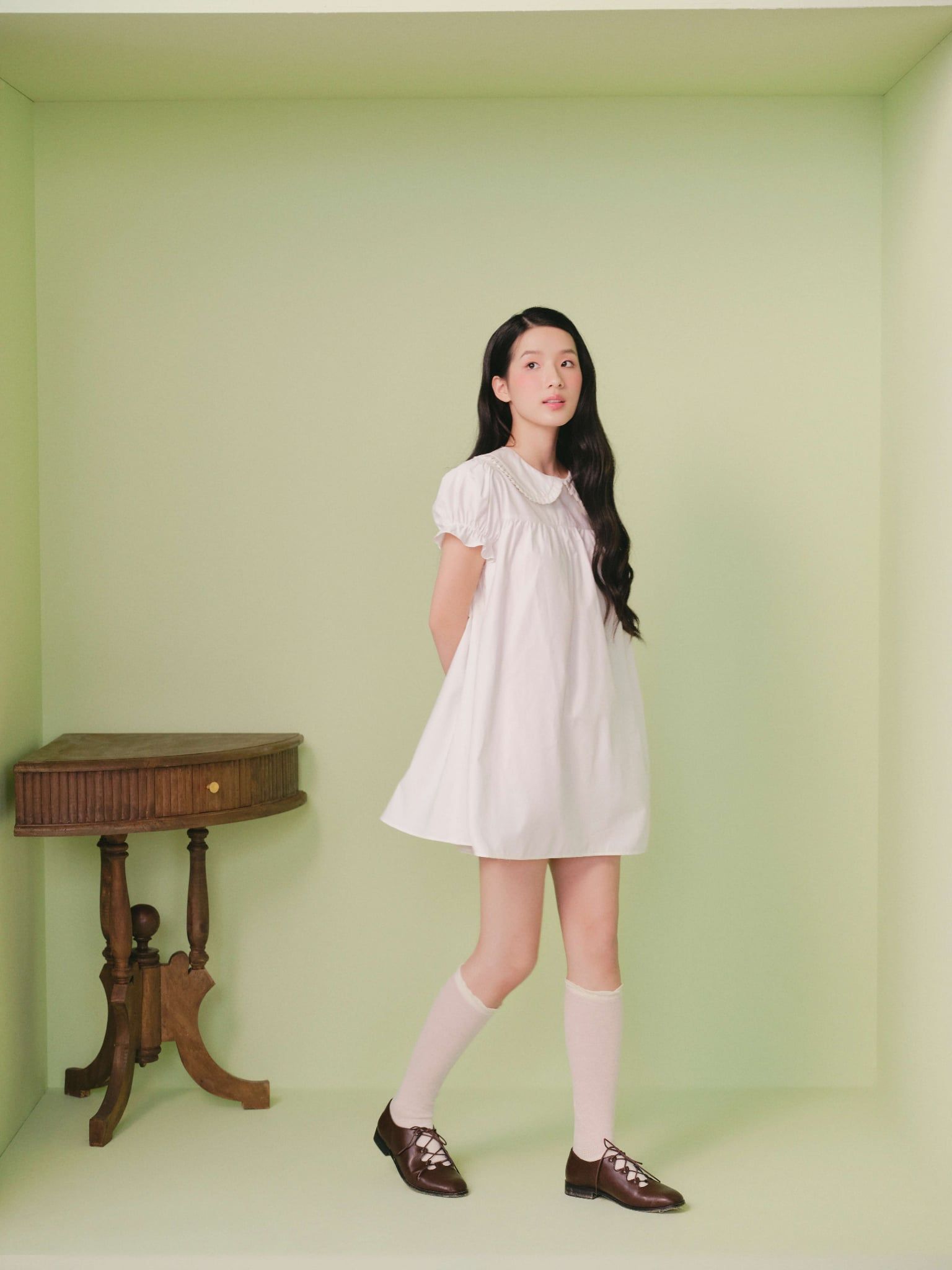 Đầm babydoll White Plain Babydoll