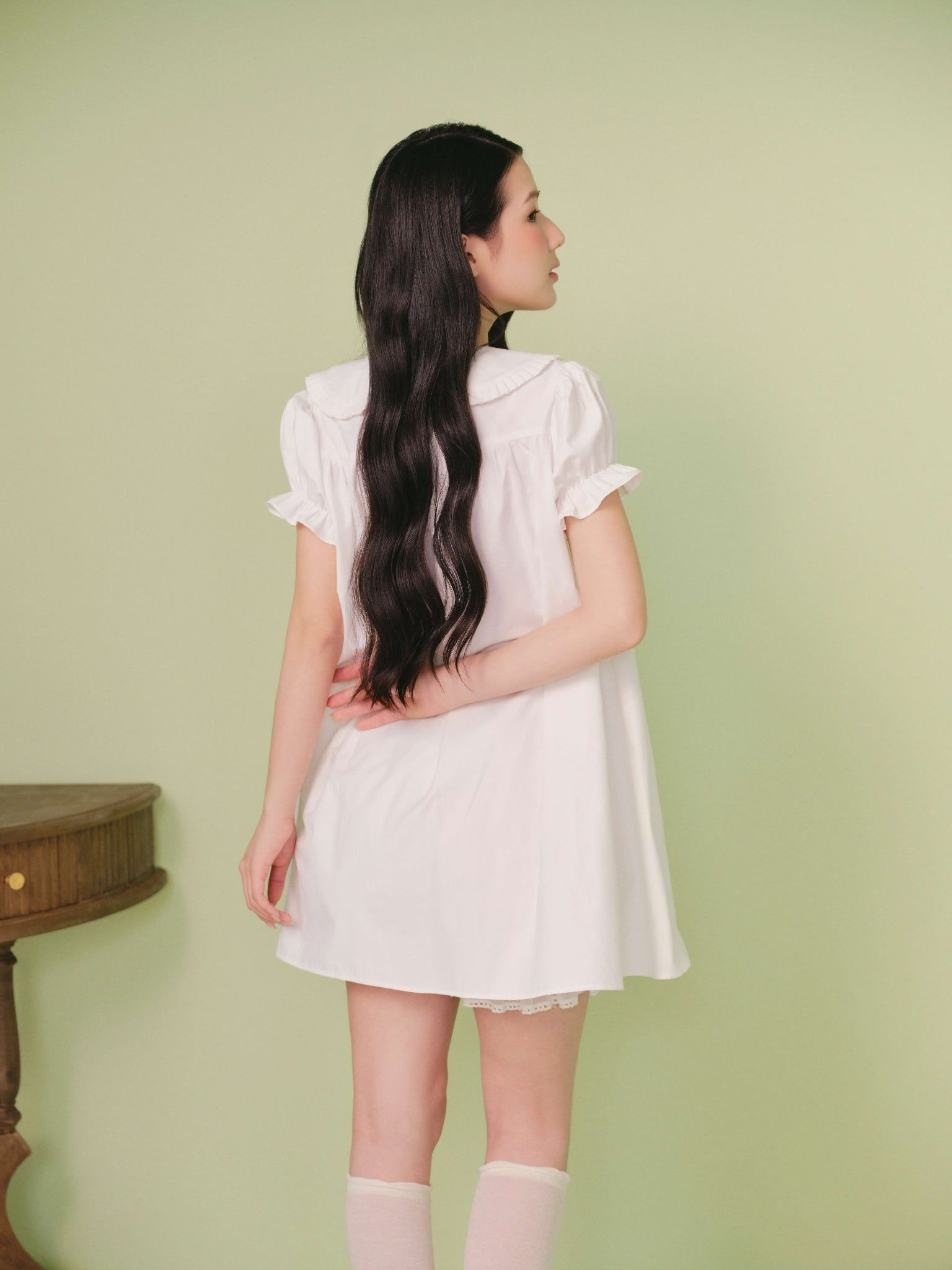 Đầm babydoll White Plain Babydoll