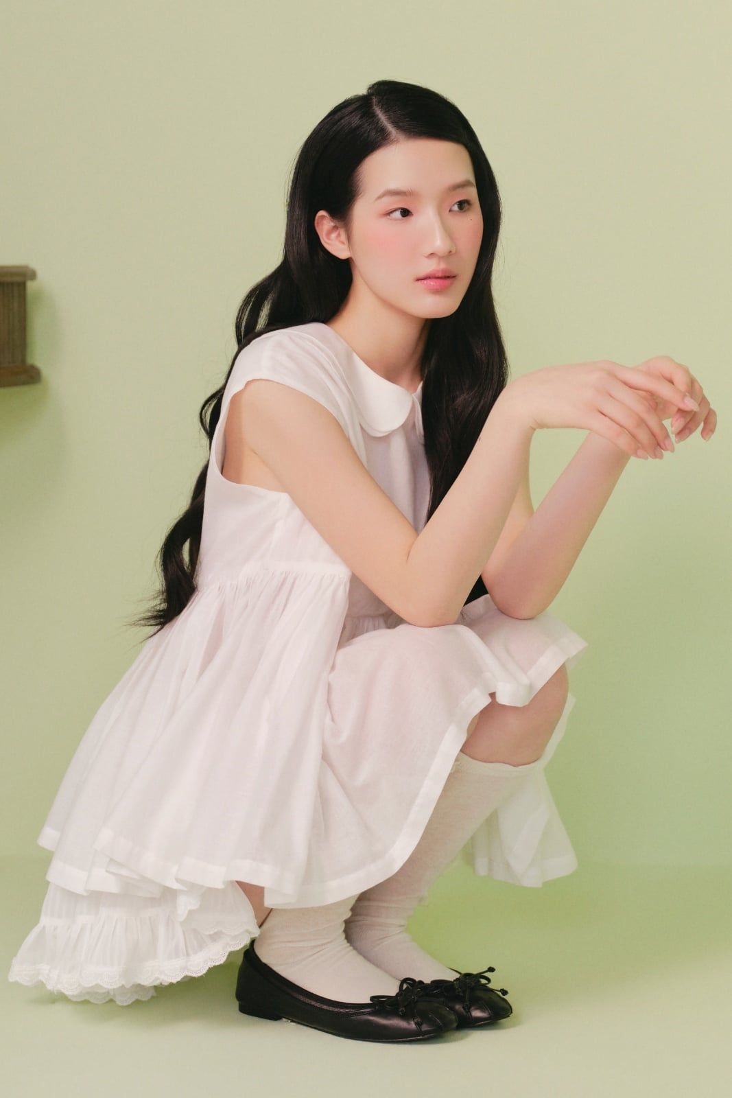 Áo babydoll sát nách Ivory Gauze Peter Pan Sleeveless Top