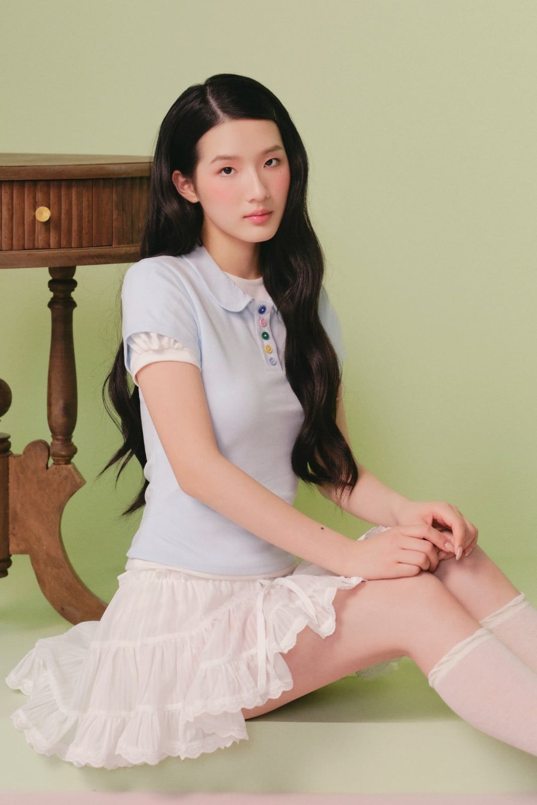 Áo Thun Tay Phồng White Cotton Short Sleeves Top