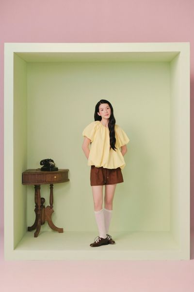  Quần shorts Brown Kaki Drawstring Shorts 