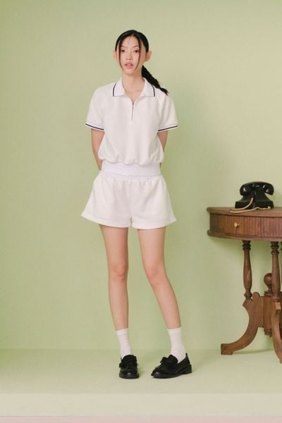  Set polo thể thao Ivory Knit Striped Polo Set 