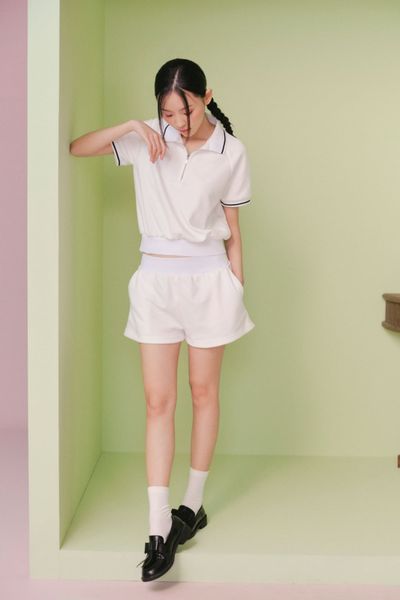  Set polo thể thao Ivory Knit Striped Polo Set 