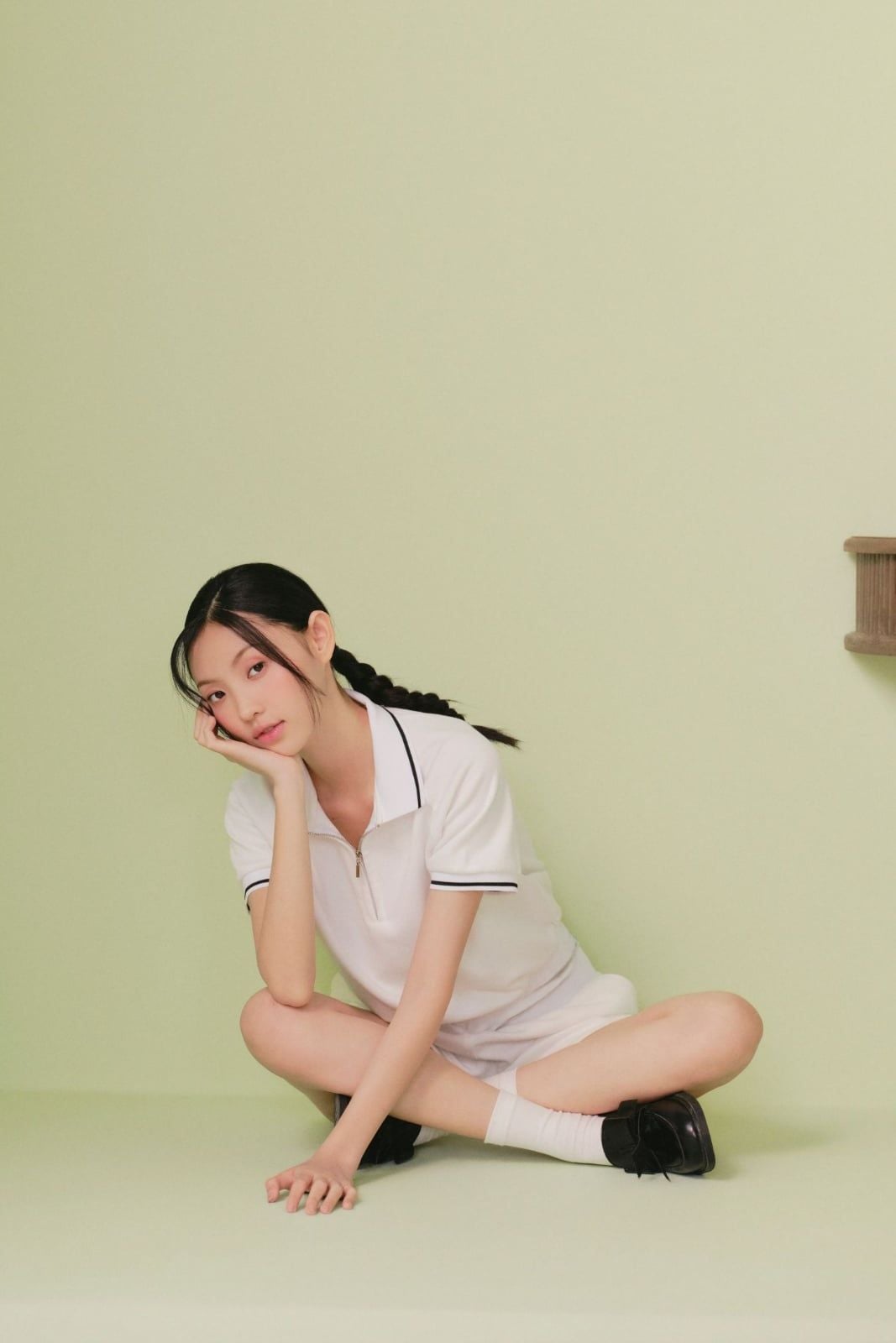 Set polo thể thao Ivory Knit Striped Polo Set