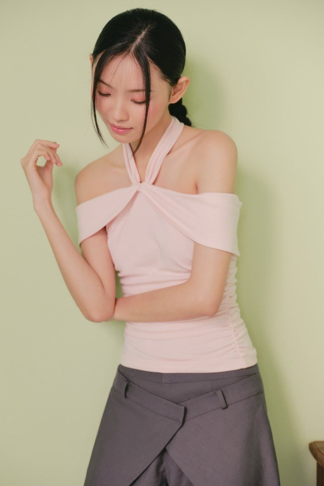 Áo kiểu yếm Blush Cotton Cut Out Top