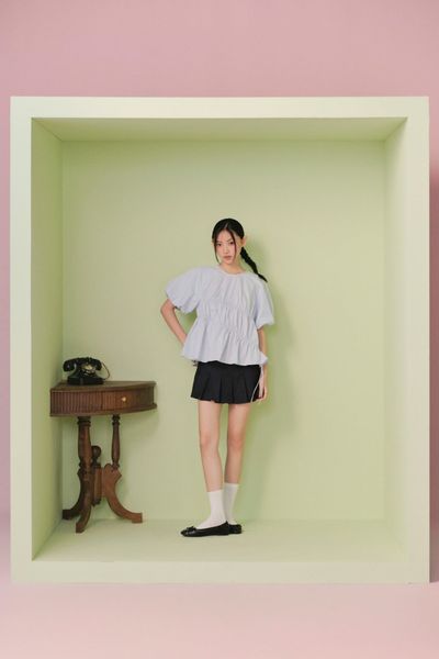  Áo Babydoll Puff Sleeve Shirt nhiều màu 