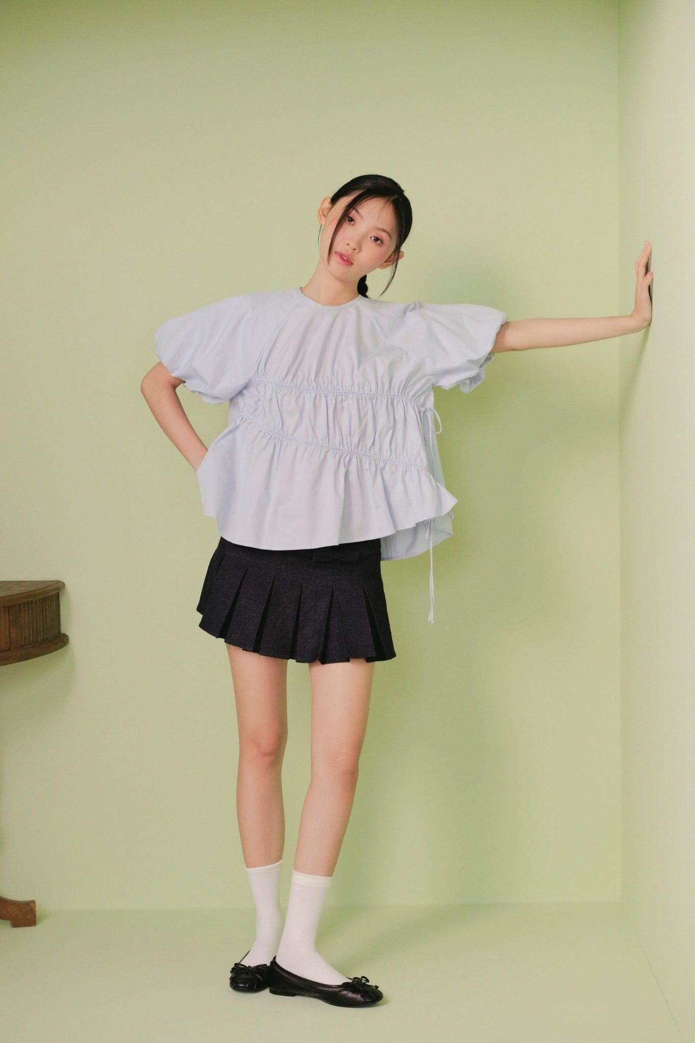 Áo Babydoll Puff Sleeve Shirt nhiều màu